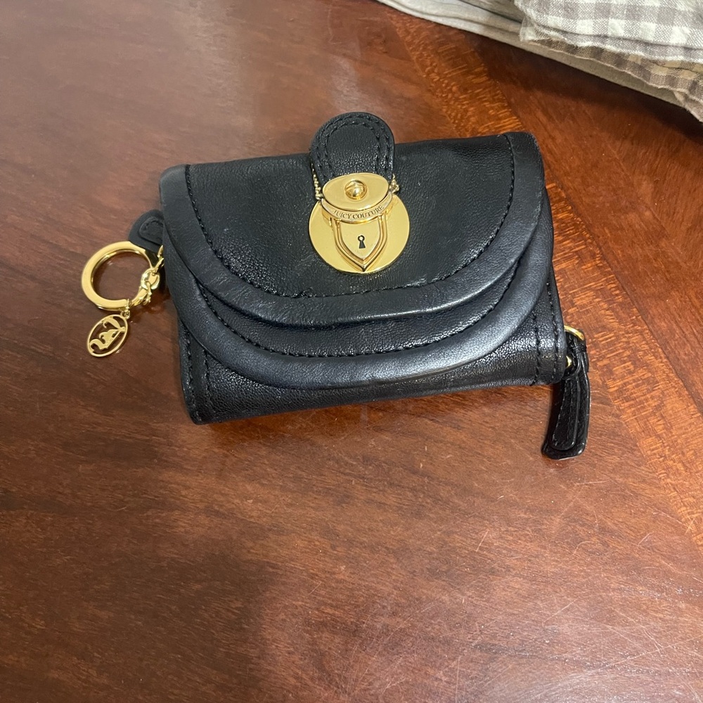 Juicy Couture Y2K Leather and Key chain Charm Wallet Vintage